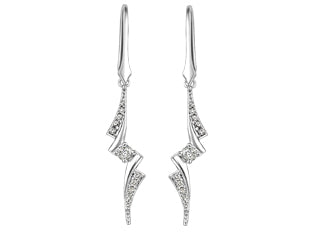 Batman Wings 10K Gold White Ladies Earrings ICG2057E08