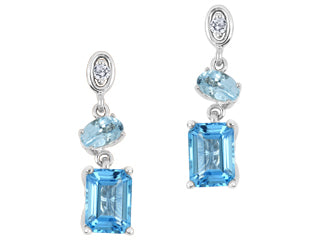 Ultimate Summer Blue Topaz 10KT White Gold Earrings ICG2859EBT
