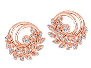 Tangle Weeds Diamond 10K Gold Ladies Rose Gold Earrings ICG2929E05