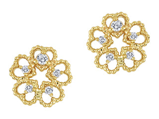 Star-Flower Diamond 10k Yellow Women Earrings ICG2981E/R