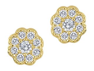Catiana-Floral 10K Yellow Gold Diamond Earrings ICG3003E12