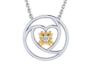 Lilly Heart 10K Yellow and White Gold Fashion Ring ICG3116P02