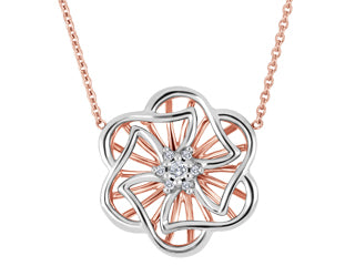Floweress Diamond 10k White and Pink Ladies Pendant ICG3162P02