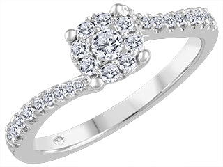 Cora-Multistone Diamond 10kt White Gold Engagement Ring ICJ3468/03