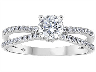 Dualline Diamond 14KT White Gold Engagement Ring ICJ3507/60