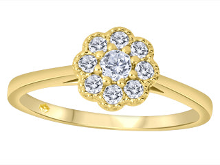 Catiana-Floral 10K Yellow Gold Diamond Fashion Ring ICJ3708/10