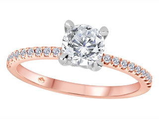 Jasmine Diamond 18KT White and Pink Gold Engagement Ring ICJ3732/70