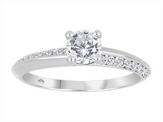 Aligned-Solitaire Diamond 14KT White gold Engagement Ring ICJ3774/50