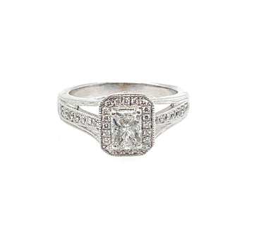 Pre-Owned Triangular Brilliant 14K White Gold Engagement Ring