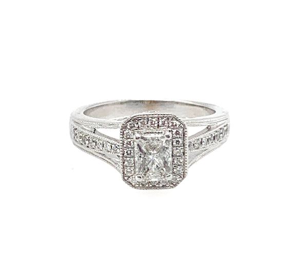 Pre-Owned Triangular Brilliant 14K White Gold Engagement Ring