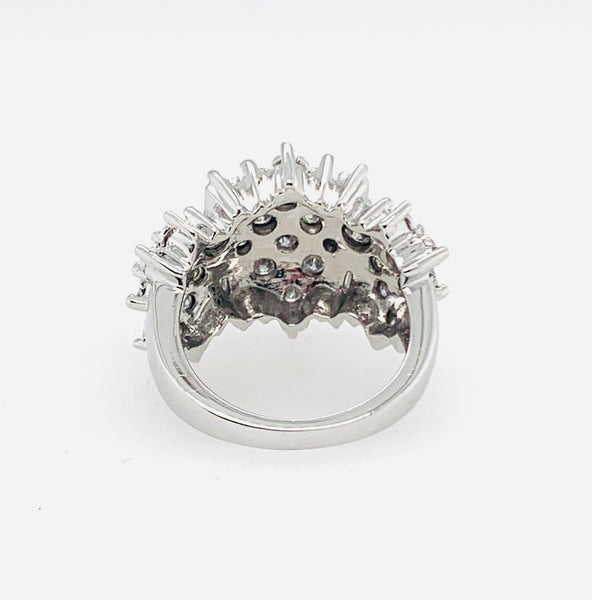 Pre-Owned Baguette 10k White Gold Engagement Ring