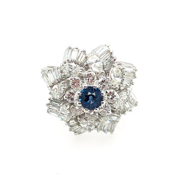 Natural Sapphire Diamond Ring Over 2.00 Carats 14K Womens Engagement Ring