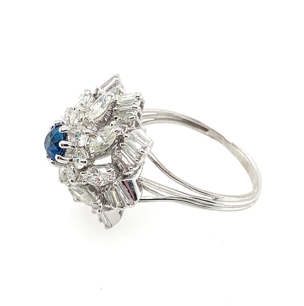 Natural Sapphire Diamond Ring Over 2.00 Carats 14K Womens Engagement Ring