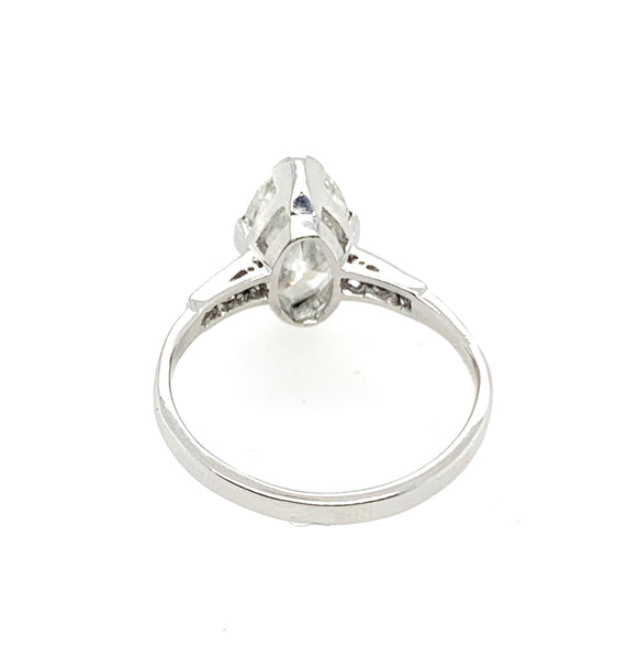 3.00 Carat Genuine Marquee Cut Diamond 14K Gold Engagement Ring