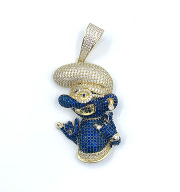 The Smurfs Crystal 10K Gold Mens Pendant