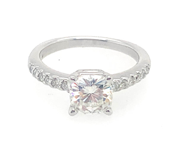Name of Love Moissanite 14K White Gold Engagement Ring 20-2