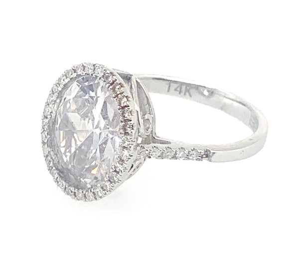The 0val-Huge Cubic 14K Woman Engagement Ring 20-2