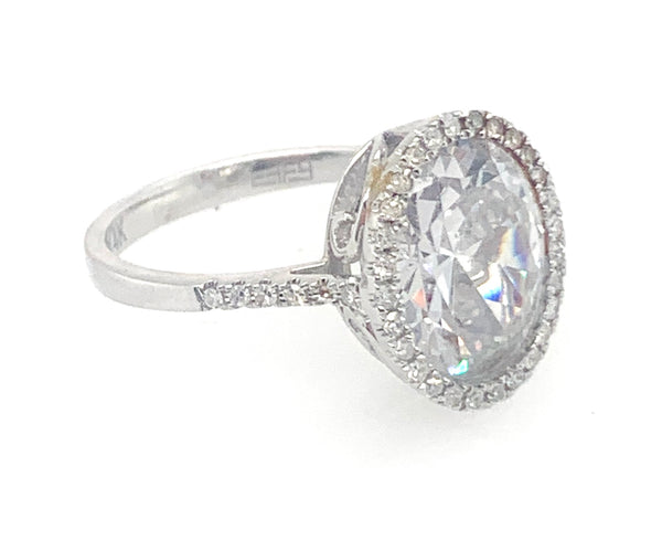 The 0val-Huge Cubic 14K Woman Engagement Ring 20-2
