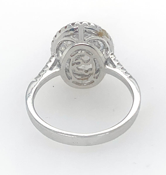 The 0val-Huge Cubic 14K Woman Engagement Ring 20-2