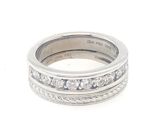 Diamond Gala 19K White Gold Wedding Diamond Ring Band 20-2