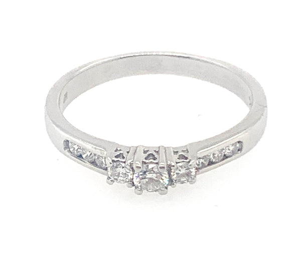 Back to the Future 3-Stone Diamond 14K Womens Bridal Ring 20-1