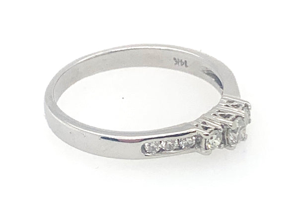 Back to the Future 3-Stone Diamond 14K Womens Bridal Ring 20-1