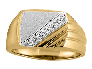 Diamond 10K Yellow and White Gold Mens Ring JVJ1020