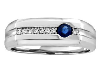 Sapphire and Diamonds 10K White Gents JVJ1955/R