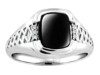 Onyx Mens Ring 10k White Ring JVJ2083/OX