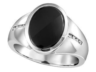 Onyc Diamond 10K White Gold Mens Ring JVJ2311/OX