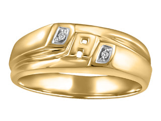 DAD Diamond 10K Gold Yellow Mens Ring JVJ2396