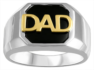 Onyx DAD White Silver Mens Ring JVJ3182/OX