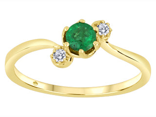 Maya Emerald Diamond 10K Yellow Gold Ladies Ring JVJ3407/E