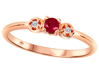 Poppy Ruby 10K Rose Gold Fashion Ring JVJ3681/R