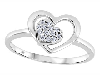 Heart in My Heart Diamonds 10K White Gold Fashion Ring JVJ3758