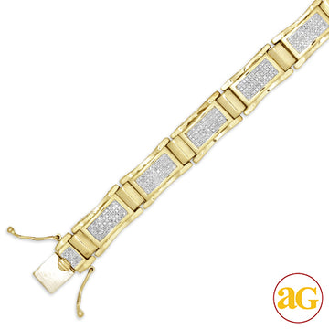 10KY 1.75CTW MICROPAVE DIAMOND MENS FLAT RECTAGNLE