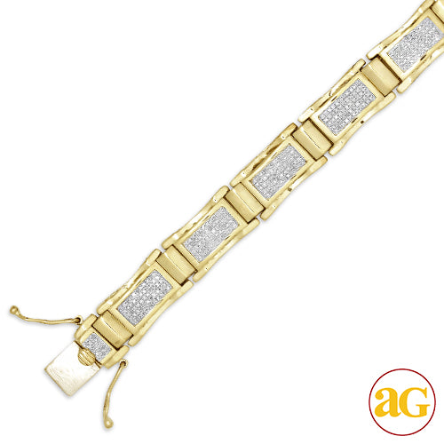 10KY 2.25CTW DIAMOND MENS BRACELET - 8.5