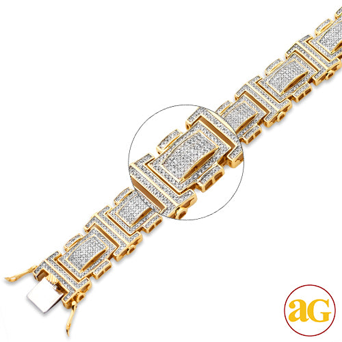 10KY 4.50CTW DIAMOND MENS MICRO PAVE BRACELET