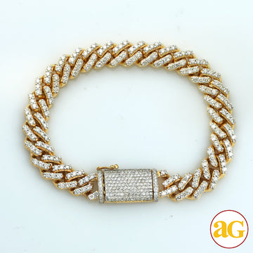 10KY 7.70CTW DIAMOND SQUARE LINK MIAMI CUBAN