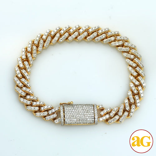 10KY 7.70CTW DIAMOND SQUARE LINK MIAMI CUBAN