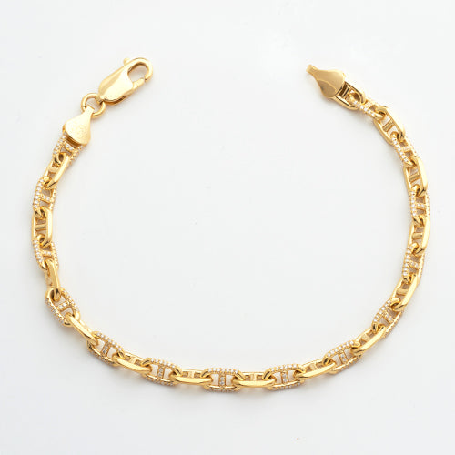 14KY 1.05CTW DIAMOND ANCHOR BRACELET