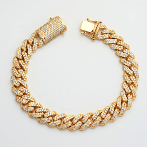 10KY 9.19CTW DIAMOND MIAMI CUBAN BRACELET