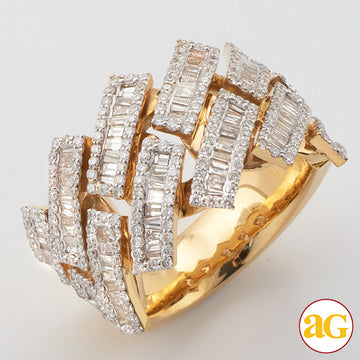 14KY 2.35CTW BAGUETTE DIAMOND SQUARE LINK MIAMI