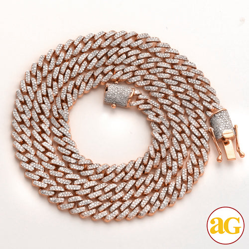 10KR 5.20CTW DIAMOND SQUARE LINK MIAMI CUBAN CHAIN