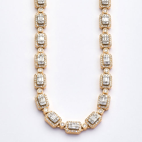 10KY+W 9.00CTW BAGUETTE NECKLACE 20