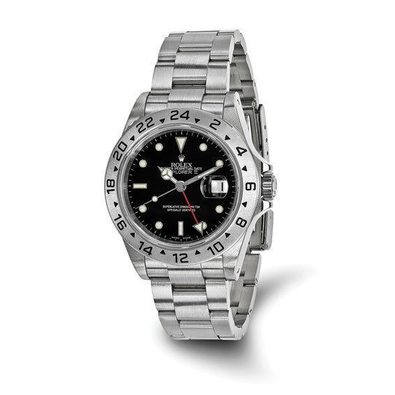 Rolex-Independently Certified Steel Oyster 40mm Explorer II Black Dial Watch