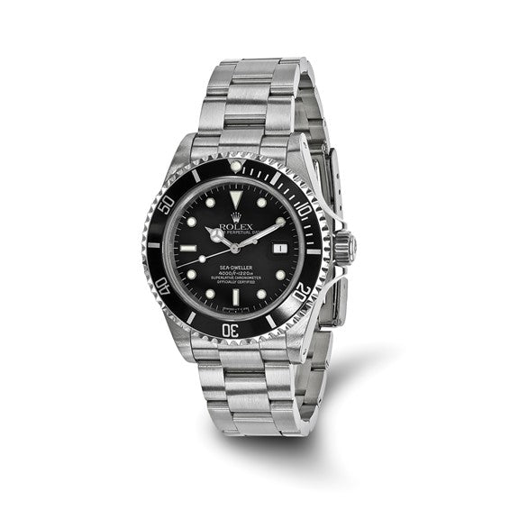 Men's Rolex-Independently Certified Steel Oyster 40mm Sea Dweller Black Dial Watch