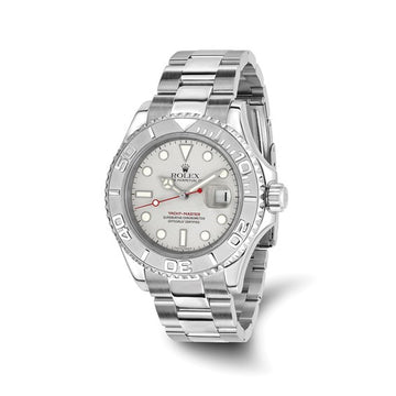 Men's Rolex-Independently Certified Steel Oyster 40mm Yachtmaster Silver Dial Watch