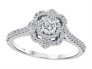 Embedded Floweer Halo Style Engagement Ring SBJ3762 BH
