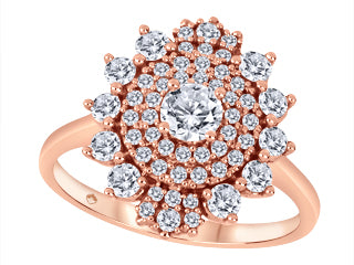Amber Halo Pink 10K Fashion Ring SBJ3768 BH